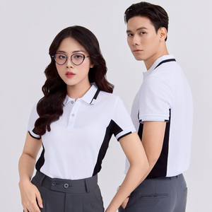 260gsm โปโลผ้าโพลีเอสเตอร์สแปนเด็กซ์ของผู้ชายเสื้อยืดแบบพอดีตัวยืดได้สำหรับสั่งซื้อจำนวนมากดีไซน์ทันสมัย - Product Image 3