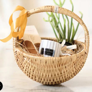 Cesta de Almacenamiento Clásica para Cocina, Cesta Decorativa Colgante para Plantas, Huevos, Frutas y Verduras, Cesta de Ratán de Bambú Natural - Product Image 1