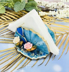 Vaisselle porte-mouchoirs en résine attrayant porte-mouchoirs décoratif fabriqué à la main pour salle à manger cuisine utiliser boîte de rangement pour serviettes - Product Image 3