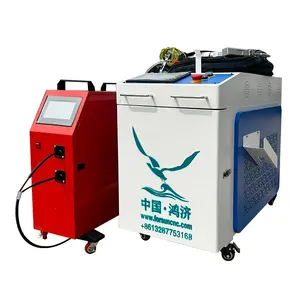 Máquina de solda a laser de fibra, com 33% de desconto, portátil, 2000w, alimentação de fio duplo para trabalho em metal, processo de metal