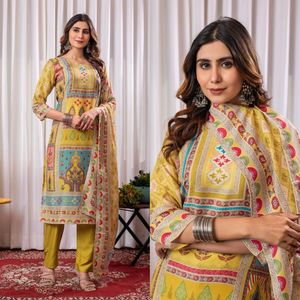 Mousseline spéciale de l'Aïd avec impression numérique Kurti Pant et Dupatta Fabricant et fournisseur de l'Inde au taux le plus bas - Product Image 3