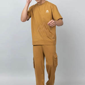 Latest Design Causal Wear Men <b>Shorts</b> Sleeve Solid Color Plain <b>T</b>-<b>Shirts</b> & Trousers <b>Set</b> For Sale - Product Image 4