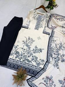 ชุดปาร์ตี้ดีไซเนอร์ Kurta-ด้านล่างและแฟนซี dupatta - Product Image 5