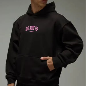 Oversized <b>Black</b> 2025 <b>Men's</b> Pullover Hoodie Winter Screen Printed Embroidered Breathable 100% Cotton Custom Logo Designs - Product Image 1