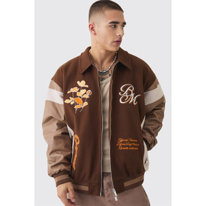 Custom Letterman Men's College Winter Varsity Jacket Front Logo Option 100% <b>Wool</b> Windproof Streetwear Baseball Design High - Product Image 1
