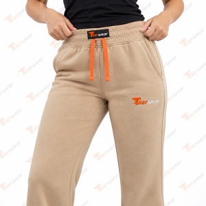 Pantalon évasé pour femme TiierWear, en molleton, couleur unie, taille à cordon, décontracté, longueur complète, coupe régulière, hiver, 100% coton, écologique - Product Image 5