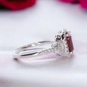 Anillo de compromiso de rubí Hermoso anillo de plata esterlina Regalo para boda Regalo de joyería personalizado para ella - Product Image 5