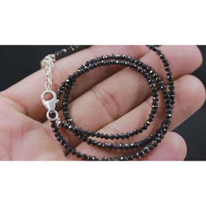 Black Diamond 2.2-2.7 mm Beaded <b>Necklace</b> 16 Inches Classic Bohemia Religious Styles Featuring Natural Sparkling <b>Quartz</b> Pearl - Product Image 5
