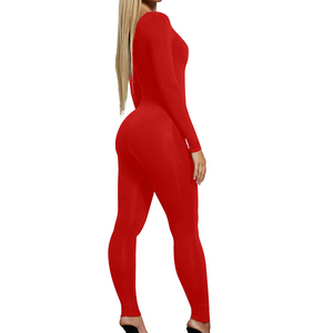 บอดี้สูทผ้าฝ้ายสำหรับผู้หญิงสวมใส่สบายน้ำหนักเบามีโลโก้นุ่มออกแบบได้ตามต้องการขนาดและสีพื้น - Product Image 4