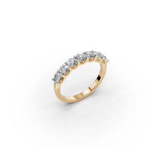 Anillo de Diamantes Cultivados en Laboratorio de 1.00 Ct, Siete Piedras, Oro Amarillo, Corte Cojín, Esmeralda, Pera, VS, Certificado IGI, Apto para Compromiso - Product Image 1