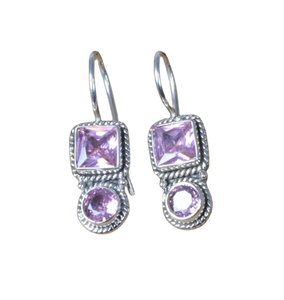 Stone <b>Earrings</b> Natural Pink <b>Rose</b> <b>Quartz</b> Handmade Jewelry October Birthstone 925 Sterling Silver Gemstone <b>Earrings</b> Gift for Her - Product Image 1