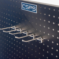 Panneau perforé mural CSPS 74 cm en acier inoxydable noir mat, personnalisable OEM&ODM, 1 ensemble, certifié ISO 9001, pour mécaniciens