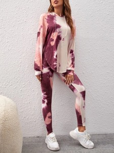Tie Dye Sudadera con capucha de chándal para mujer en varios colores conjunto traje de jogging para mujer - Product Image 5