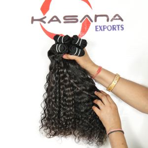 Raw en gros 100% bundle vierge non transformés indien vague profonde couleur naturelle cheveux femmes machine double trame extensions de cheveux humains - Product Image 4