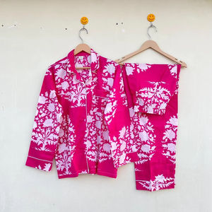 Conjunto de pijama de algodón puro Conjunto de pijama de verano Conjunto de pijama de algodón puro indio - Product Image 1