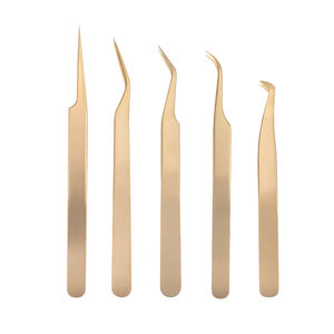 Vente en gros de pinces à cils professionnelles de haute qualité avec logo personnalisé, en acier inoxydable, antidérapantes, antistatiques, 10 mm, OEM/ODM, pointe inclinée - Product Image 2