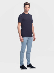 Camisetas de algodón 180 puro para hombre y mujer, camisa con estampado bordado, azul, 100% GSM, alta calidad, talla grande - Product Image 6