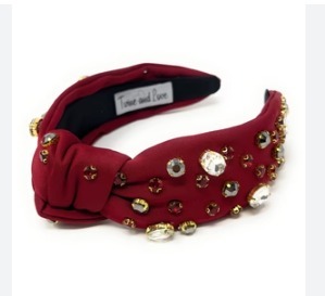 High Quality Sparkling Green And Gold Glitter <b>Beaded</b> <b>Headbands</b> Solid Color Hairbands for Girls Women - Product Image 3