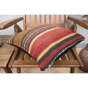 Multicolor Wool Kilim Rug <b>18x18</b> Inch Woven with Rustic Vintage Pattern for Home Decor - Product Image 4