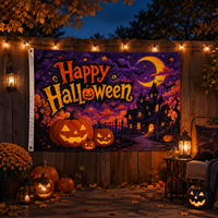 Drapeau d'Halloween personnalisé durable, bannière imprimée sur mesure pour la décoration d'événements et de fêtes d'Halloween, utilisation en marketing extérieur