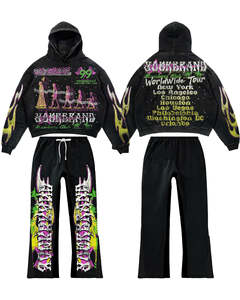 Ensemble de survêtement d'hiver personnalisé avec impression Flare Se tPuff, effet délavé à l'acide, polaire de haute qualité, coupe-vent, unisexe - Product Image 4