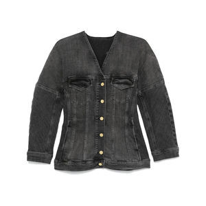 Veste en jean la plus vendue pour femmes Veste en cuir gris Veste en jean courte pour femmes de haute qualité fabriquée au Pakistan personnalisée ODM OEM - Product Image 2