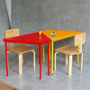 Modern Plastic School Furniture Set 2 <b>Tables</b> & 2 Chairs for Kids KGD038 - Product Image 1