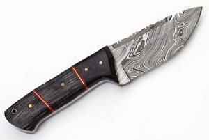 Cuchillo de caza de acero damasco de tamaño personalizado de alta calidad hecho a mano modelo S13 con mango de madera de 3 partes soporte OEM - Product Image 5