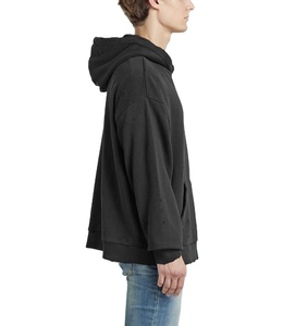 Sweat à capuche d'hiver personnalisé épais, style vintage vieilli, teint uni, respirant, séchage rapide, polyester/coton, vente en gros - Product Image 6