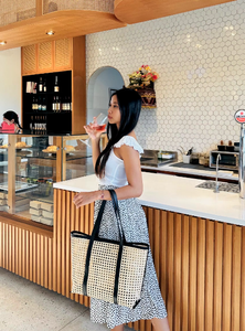 Bolsos de cuero de ratán ecológicos de alta calidad con dos asas, Cestas tejidas naturales, bolsos de playa de verano hechos en Vietnam - Product Image 4