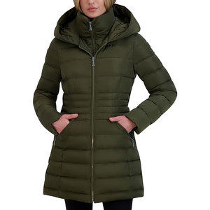 แจ็กเก็ตขนเป็ดแบบสั้นของผู้หญิงเสื้อแจ็คเก็ตขนเป็ดแบบซิปสำหรับฤดูหนาวโลโก้ตามสั่งดีไซน์ใหม่ล่าสุด - Product Image 1