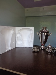 Turkish Tea Copper Samovar 4 Liter Stainless <b>Chrome</b> Steel Samovar - Product Image 4