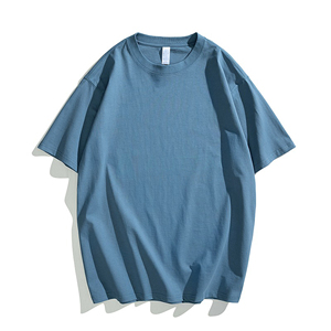 Diseño de logotipo de impresión personalizada de algodón orgánico Unisex Drop Shoulder Hip Hop Style Camisetas de hombre listas para enviar - Product Image 1
