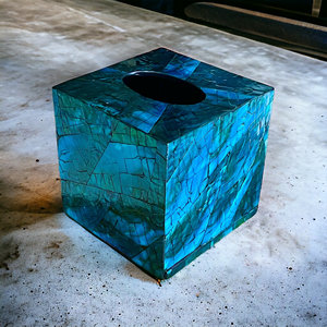 Boîte à mouchoirs classique en os incrusté de nacre, accessoires de décoration de table en nacre pour la maison et l'hôtel, créations antiques polyvalentes - Product Image 5