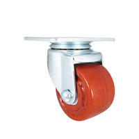Ruedas giratorias de acero para muebles de 75mm, ruedas fenólicas con acabado de zinc para muebles de cocina y hotel