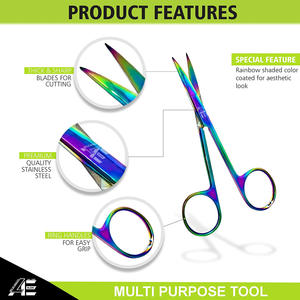 Juego de 2 Tijeras de Microdisección Iris de Acero Inoxidable, Recubrimiento de Titanio Multicolor Arcoíris, Calidad Premium, Reutilizables, Quirúrgicas - Product Image 3