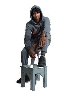 Sudadera con Capucha Unisex de Gran Tamaño, Estilo Vintage, de Poliéster/Algodón, con Cremallera en Relieve, Degradado, Lavado Ácido, Apliques y Tinte Liso - Product Image 6