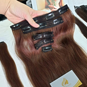 Usine En Gros De Luxe 100% Remy Vierge Extensions De Cheveux Humains De Haute Qualité Style Droit Invisible Sans Soudure Clip-Dans Les Cheveux - Product Image 1