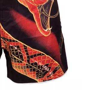 Pantalones cortos de gimnasio de poliéster MMA con logotipo personalizado para hombre, ropa deportiva antiarrugas ecológica para BJJ, boxeo, gimnasio en la playa - Product Image 4
