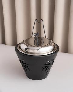 Ramadan Ensemble De Trois Noir Fini À La Main Classique Décoratif Moyen-Orient Chauffe-Plats Buffet Hotpot Casseroles Hot Pot Warmer - Product Image 2