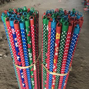 Manche de vadrouille rond Manche de balai en bois naturel Fleur et bâton de vadrouille à pois Qualité internationale - Product Image 4