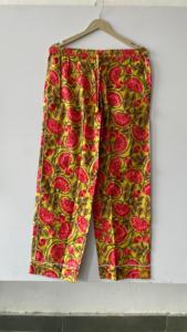 Conjunto de pijama con estampado de bloques de algodón 100% para mujer, ropa de dormir con tela tejida, conjunto de pijama de dama de honor, incluye pantalones y camisa - Product Image 5