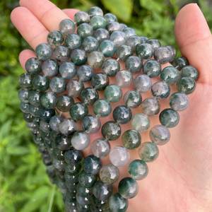 Bosque verde musgo ágata Rondelle cuentas crecimiento de puesta a tierra equilibrio emocional fabricación de joyas uso espiritual meditación curación regalo - Product Image 1