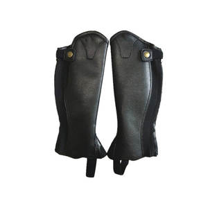 Mini Chaps de Cuero Duraderos para Caballos, Cubrepiernas con Correa Ajustable, Equipo de Entrenamiento para Uso Diario con Caballos - Product Image 1