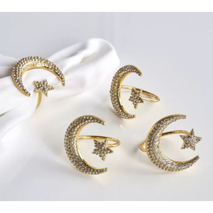 Finest Quality <b>Moon</b> Star Metal Napkin <b>Ring</b> Tissue Holder Luxury Design Table Decorative Napkin <b>Ring</b> for Ramadan Eid Supplies - Product Image 3