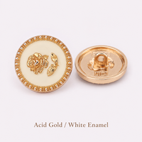 Kancing Logam Enamel Bunga Mawar untuk Mantel Wol, Blazer, Jas, Aksesoris Pakaian Formal