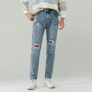 Nuevos Jeans de Hombre de Corte Bootcut, Elásticos, Casuales, de Ajuste Regular, con Rayas, 100% Algodón, Transpirables, Ecológicos, con Cierre de Cremallera - Product Image 2