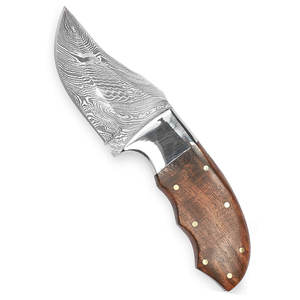 Handmade Damascus Steel Skinner <b>Knife</b> Customizable <b>Bone</b> <b>Handle</b> Outdoor Camping Hunting OEM Supported DIY Serrated Edge 3-Year - Product Image 1