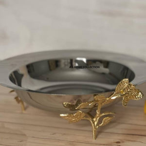 Plateau en marbre blanc support en aluminium doré bol à noix sèches Calla Lily Design vente chaude et bol de haute qualité paires de 3 - Product Image 3