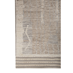 Alfombra Afgana de Lana Tejida a Mano, Color Marfil, Modelo Re-1336, para Sala de Estar, Pasillo, Rectangular, con Patrón Abstracto - Product Image 4